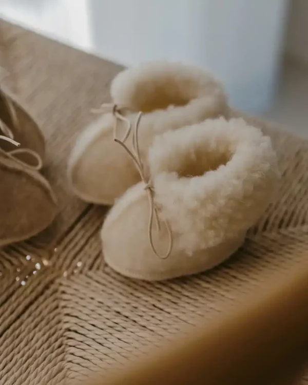 Chaussons Miijo Noly en laine naturelle, coloris Crème