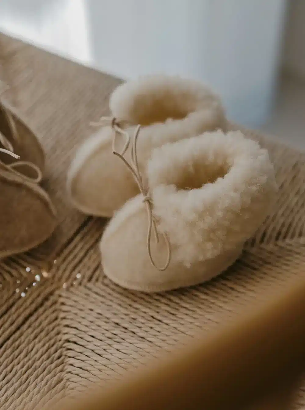 Chaussons Miijo Noly en laine naturelle, coloris Crème