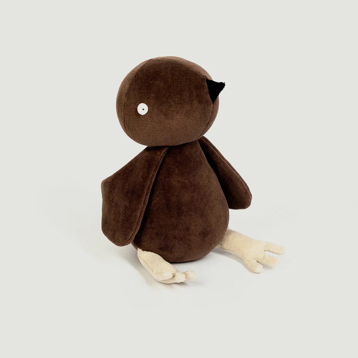 Peluche bébé Jacques le moineau ADADA, coton certifié OEKO-TEX, 23 cm, tissus sans produits chimiques, fabriquée en Europe