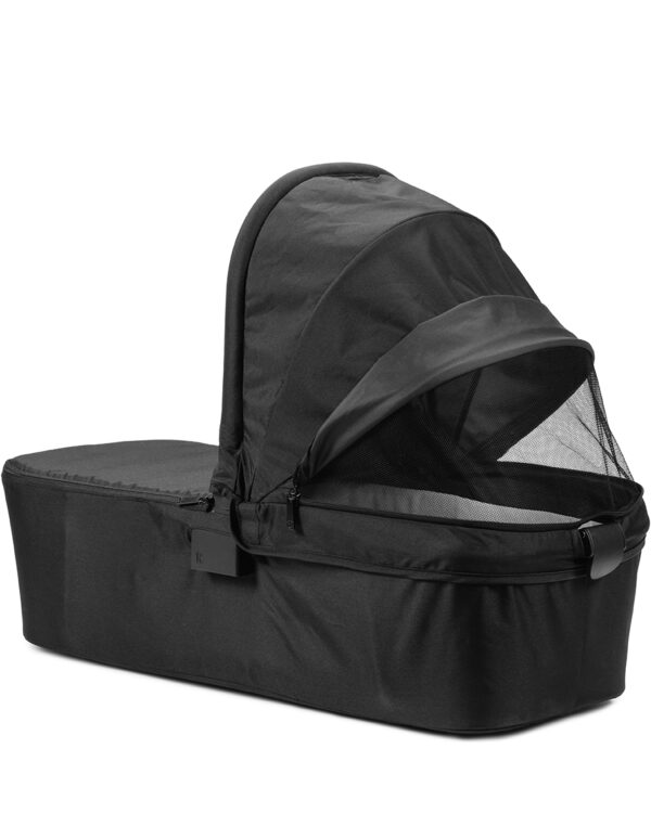 Capote de la nacelle Elodie MONDO Black ouverte avec panneau en mesh