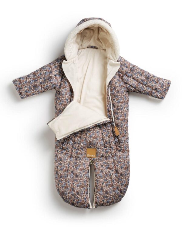 Chancelière siège auto 0+ Blue Garden, intérieur ouvert avec double zip