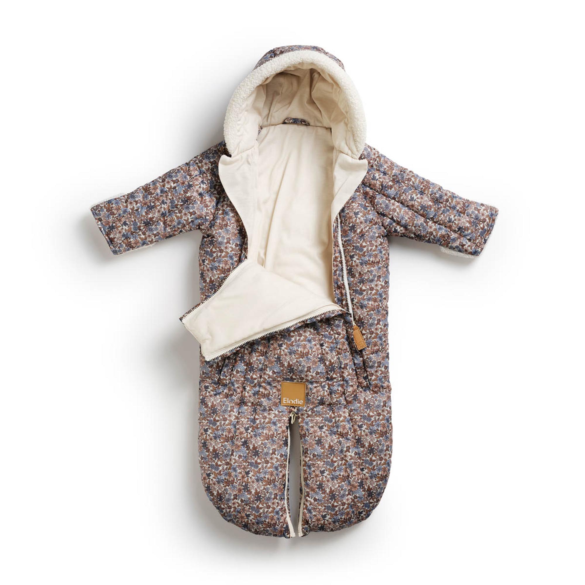 Chancelière siège auto 0+ Blue Garden, intérieur ouvert avec double zip