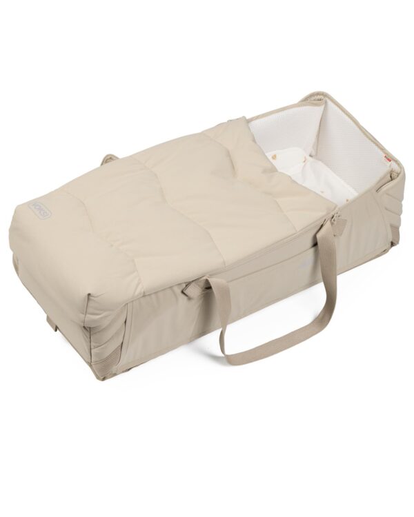 Voksi Carry Me Seashellsand Cream avec couverture rabattue, vue 3/4