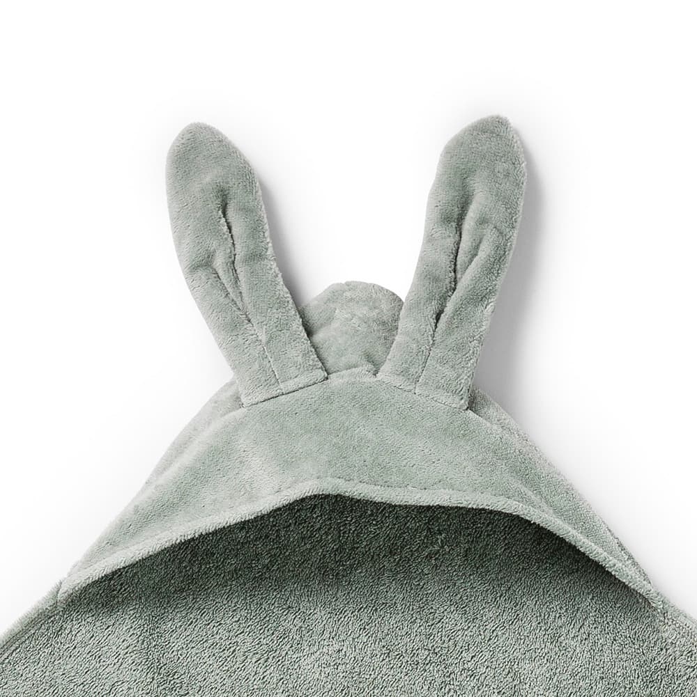 Capuche à oreilles de la cape de bain Elodie Mineral Green pour bébé