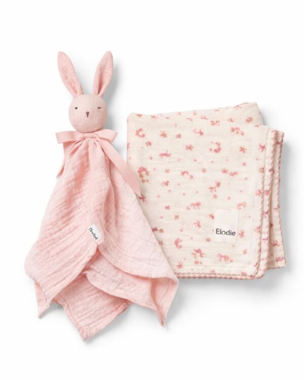 Kit dodo bébé Elodie avec doudou Blinkie Mae rose et couverture bébé Petit River Rose