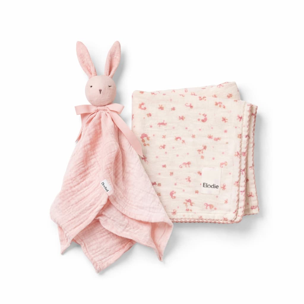 Kit dodo bébé Elodie avec doudou Blinkie Mae rose et couverture bébé Petit River Rose