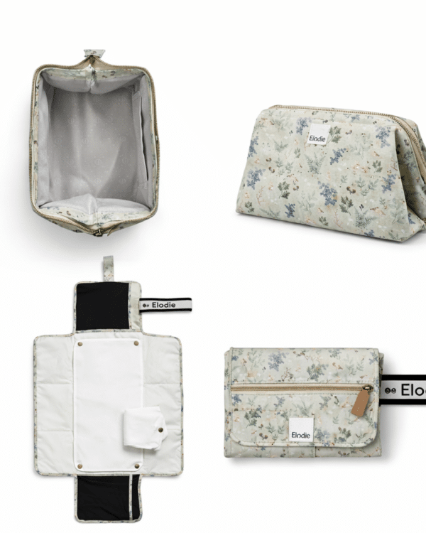 Pack change nomade Elodie Fairytale Forest avec trousse de toilette et tapis à langer transportable en 4 vues