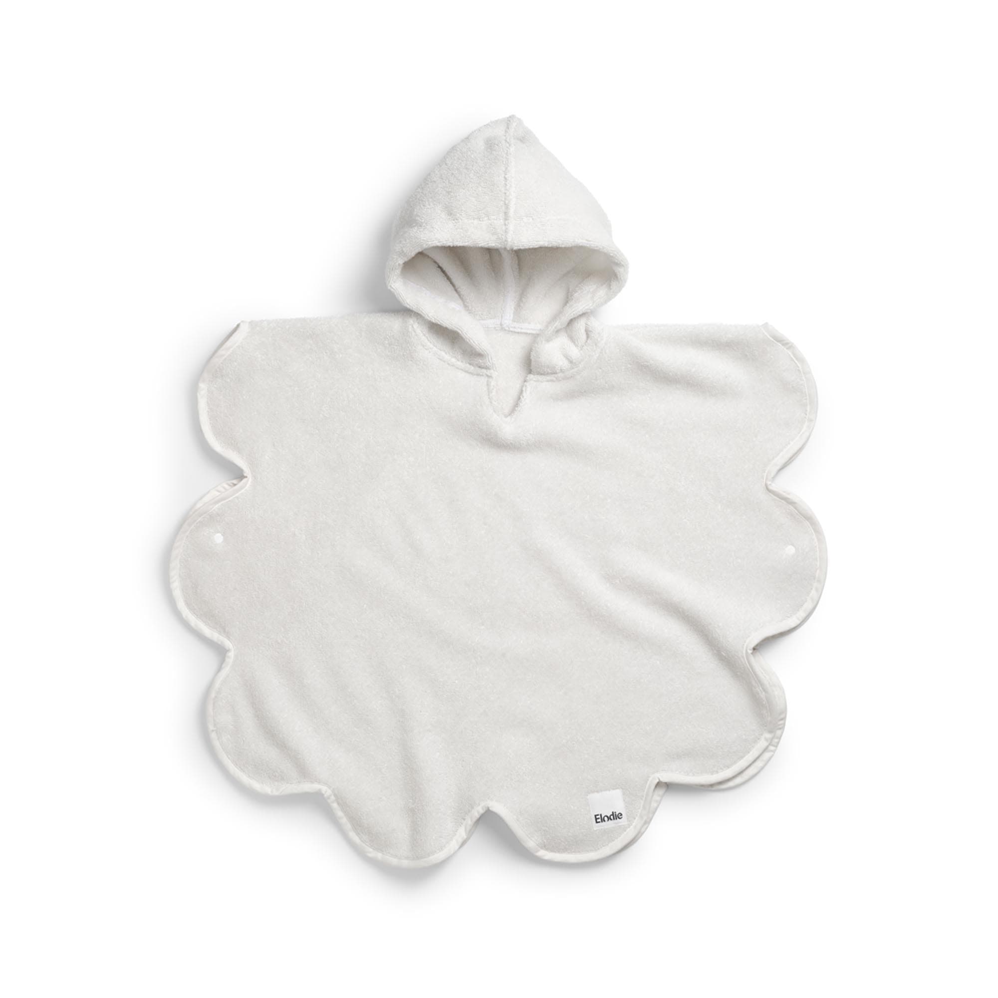 Poncho de bain Elodie Vanilla White avec capuche pour enfant de 1 à 3 ans