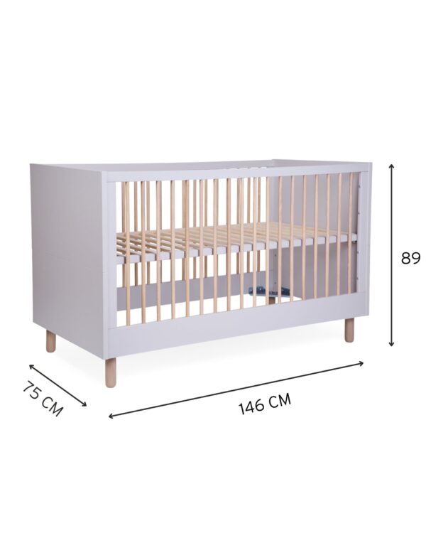 Dimensions du lit bébé évolutif Childhome Cosy Clay 70 x 140 cm