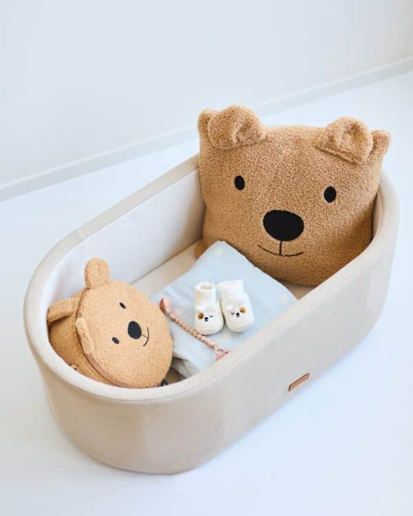 Berceau 2 en 1 évolutif Childhome Linnen Effect Beige avec peluches et accessoires bébé