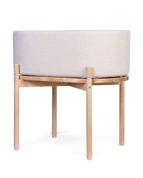 Berceau 2 en 1 évolutif Childhome Teddy Off White avec support en bois clair