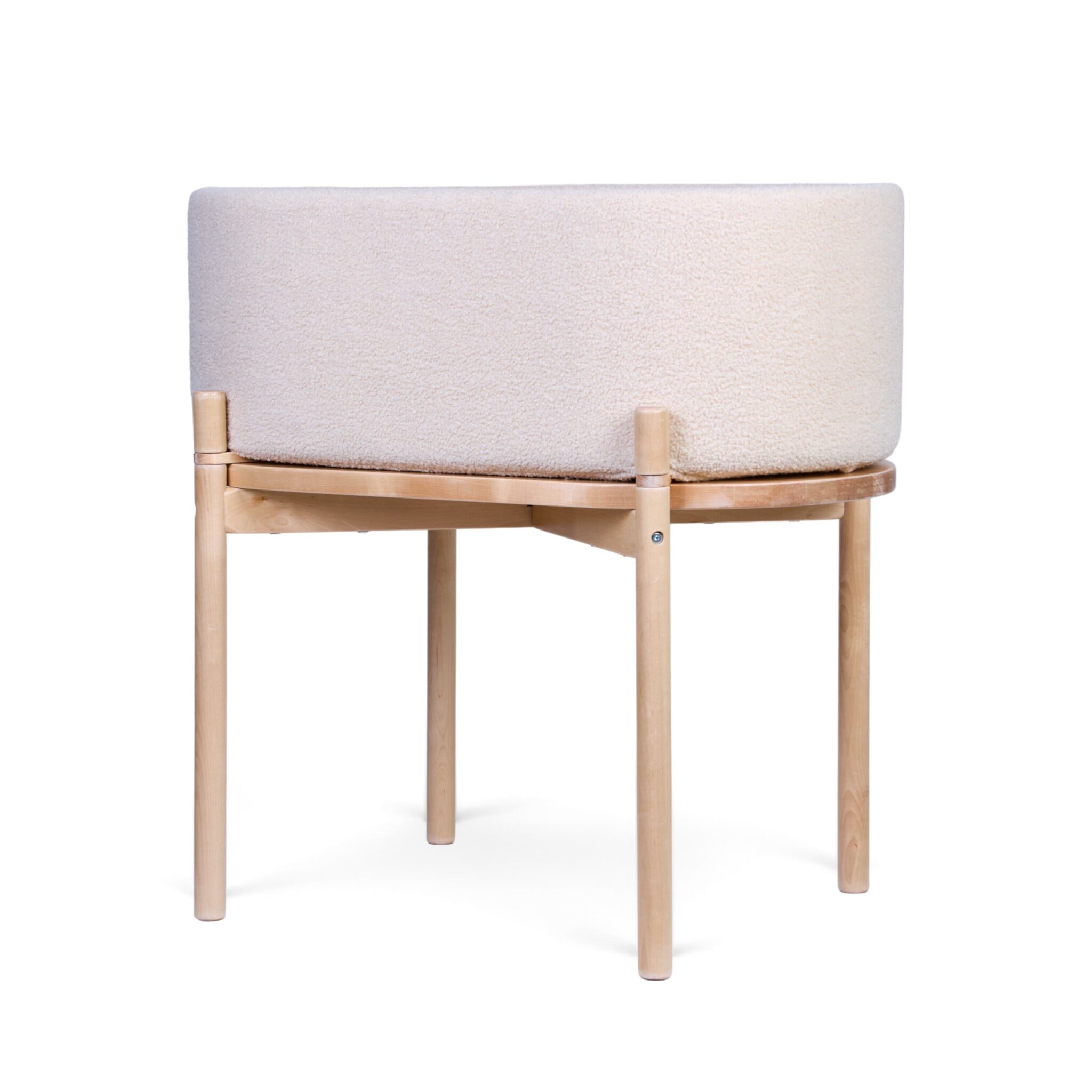 Berceau 2 en 1 évolutif Childhome Teddy Off White avec support en bois clair
