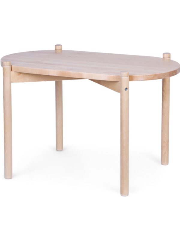 Structure en bois du berceau 2 en 1 évolutif Childhome utilisée comme petite table enfant