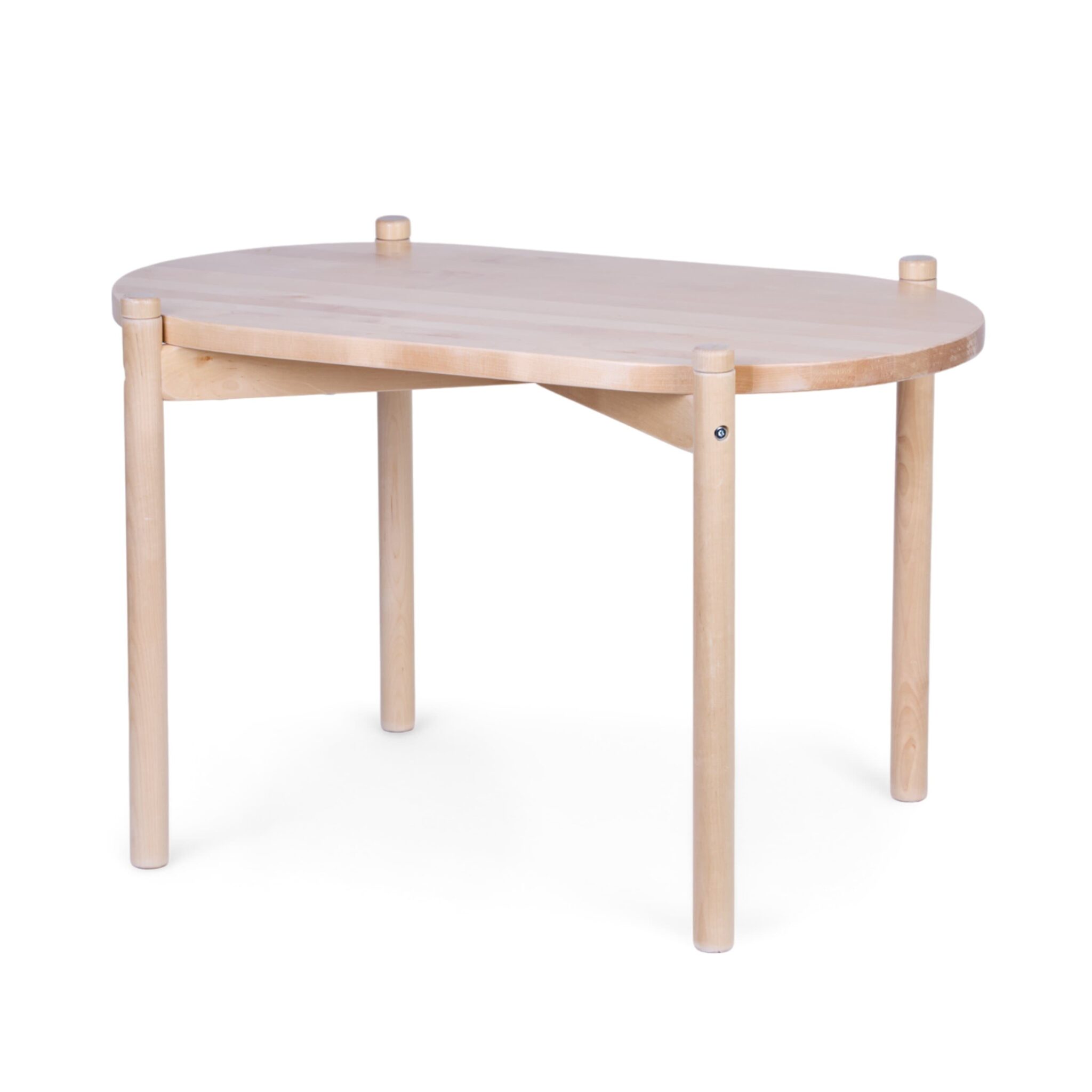 Structure en bois du berceau 2 en 1 évolutif Childhome utilisée comme petite table enfant