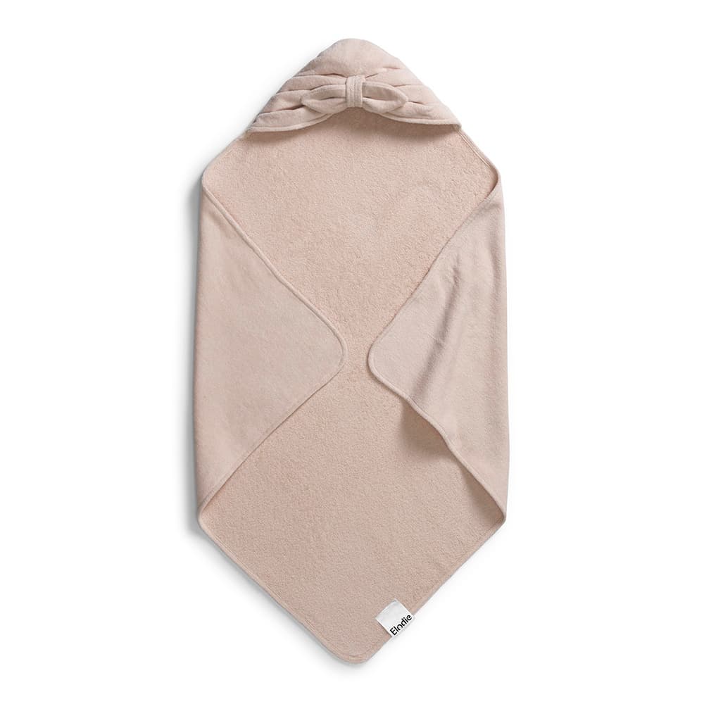 Cape de bain à capuche Elodie Powder Pink en coton doux pour bébé de 0 à 3 ans