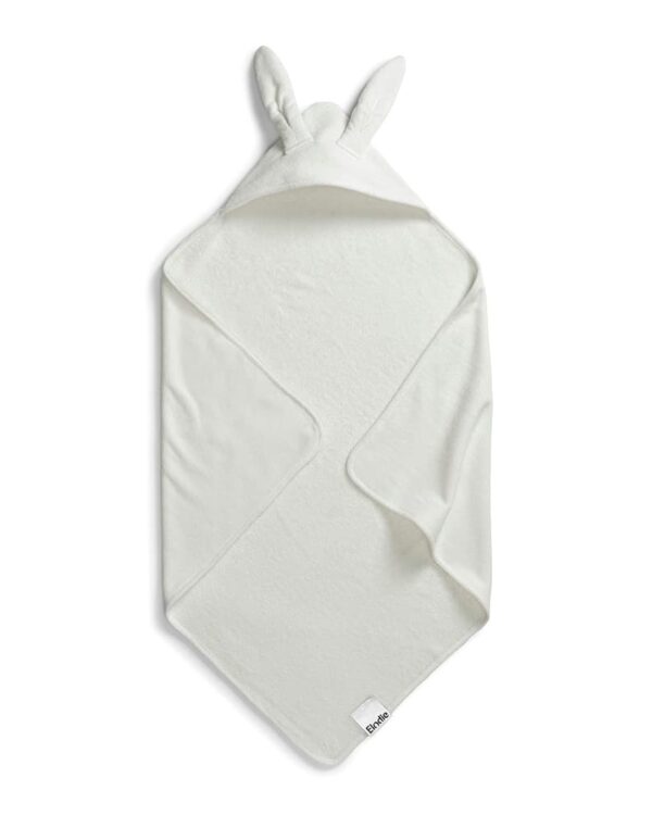 Cape de bain à capuche Elodie Vanilla White en coton doux pour bébé de 0 à 3 ans