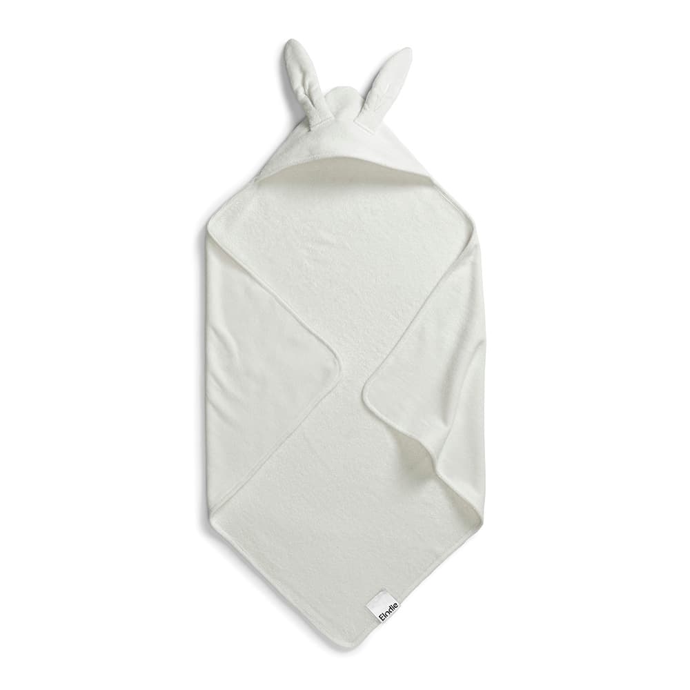 Cape de bain à capuche Elodie Vanilla White en coton doux pour bébé de 0 à 3 ans