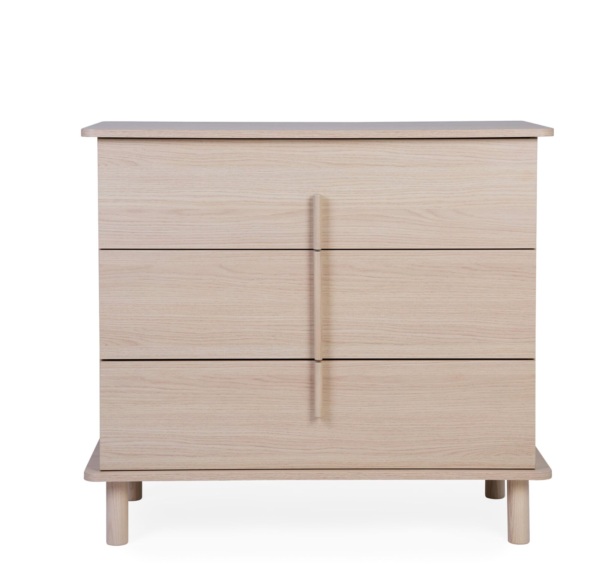 Vue de face de la commode bébé Childhome Nordica Natural sans plan à langer