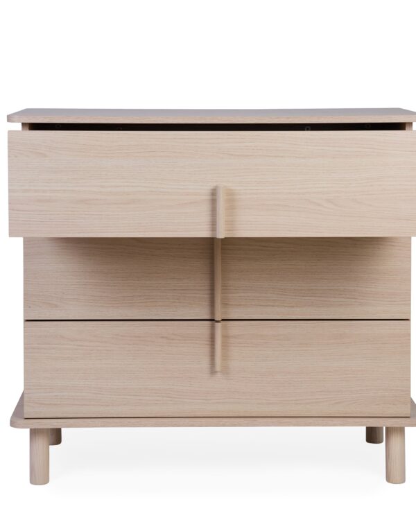 Commode bébé Childhome Nordica Natural avec tiroir ouvert