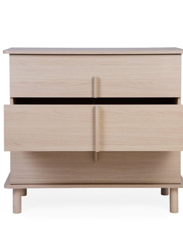 Commode bébé Childhome Nordica Natural avec deux tiroirs ouverts
