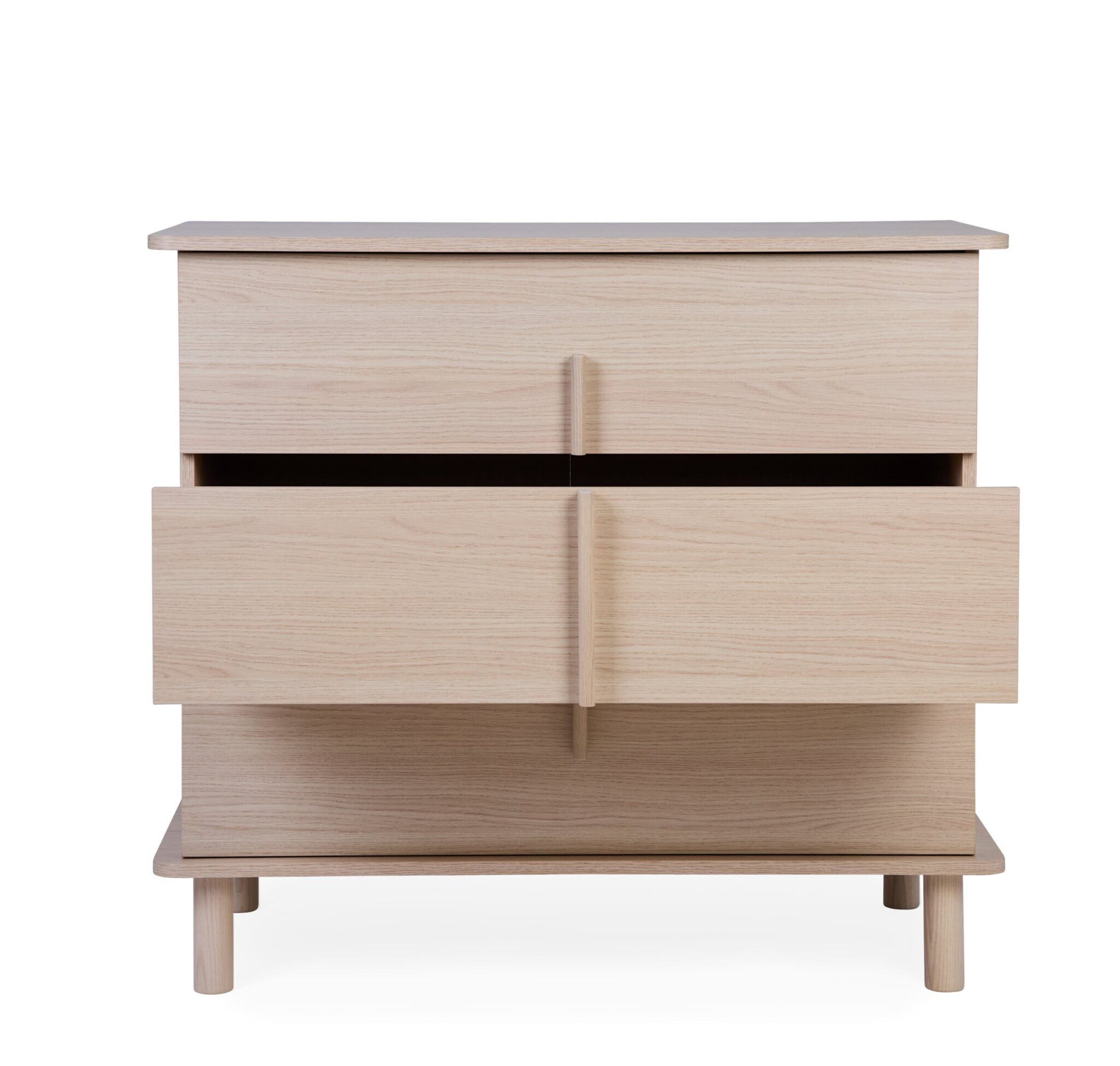 Commode bébé Childhome Nordica Natural avec deux tiroirs ouverts