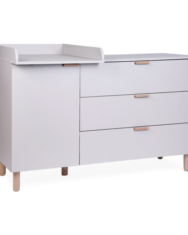 Commode bébé Childhome coloris Clay avec plan à langer amovible vue de trois quarts