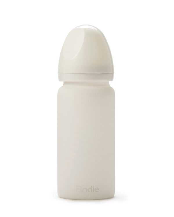 Biberon en verre Elodie Vanilla White fermé avec capuchon anti-poussière