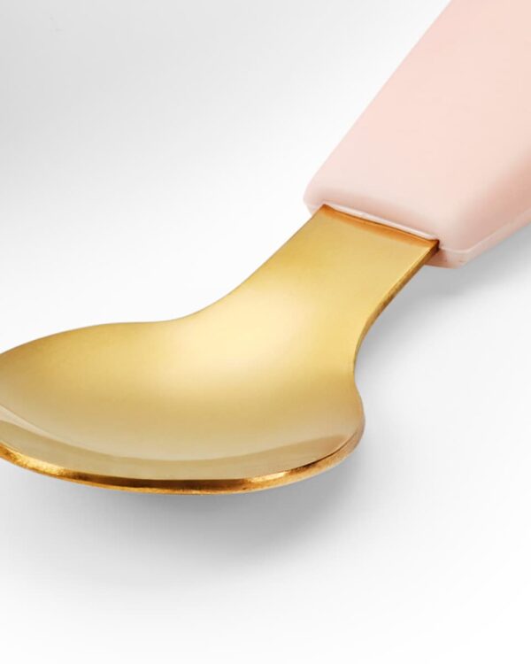 Cuillère bébé Elodie Rosy Bow avec manche en silicone alimentaire