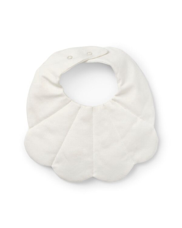 Bavoir bandana Elodie Vanilla White avec boutons pression réglables
