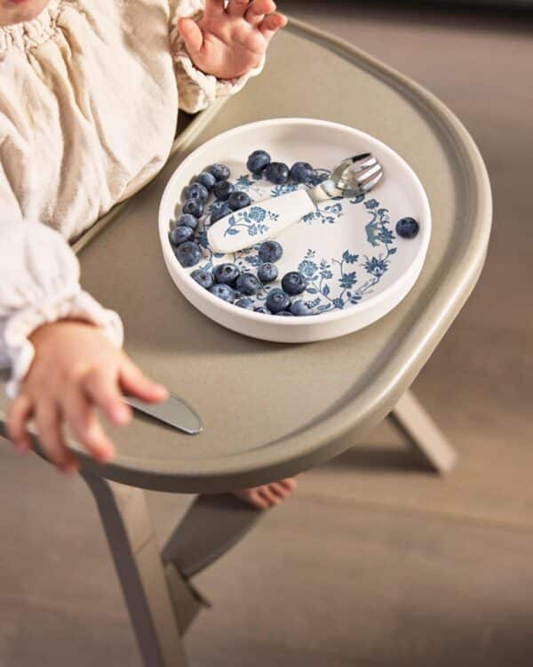 Plateau repas de la chaise haute Elodie GRACE Tender Taupe avec assiette bébé